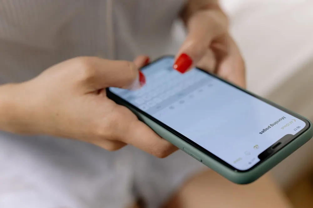 A form being filled in on a phone